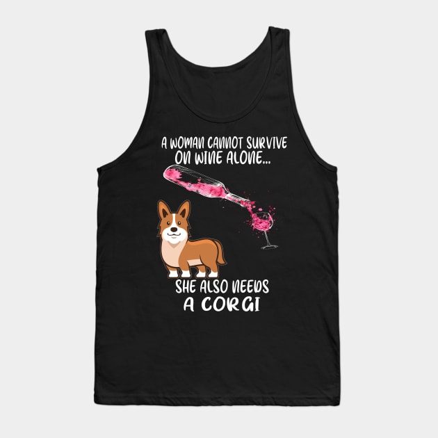 A Woman Cannot Survive On Wine Alone (294) Tank Top by Drakes